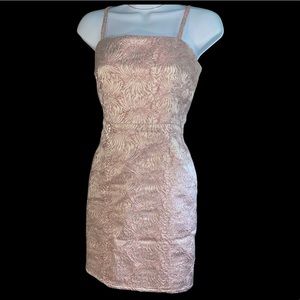 Pink Spaghetti Strapped Dress with Gold Detailing